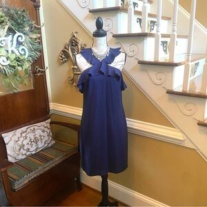 Cynthia Steffe ruffle criss cross halter dress